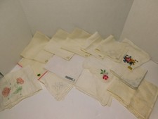 Vintage Wedding Hankies Linen Lace Handkerchiefs Lot of 14 Less than 2 Ea.