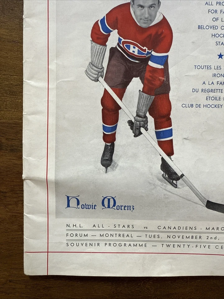 EXTREMELY RARE Vintage 1937 Howie Morenz Memorial Program Montreal Canadiens! - Image 3 of 4