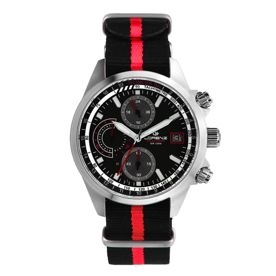 Lorenz Solar Crono 030253AA Cronografo da uomo in acciaio inox a carica solare - Immagine 3 di 4