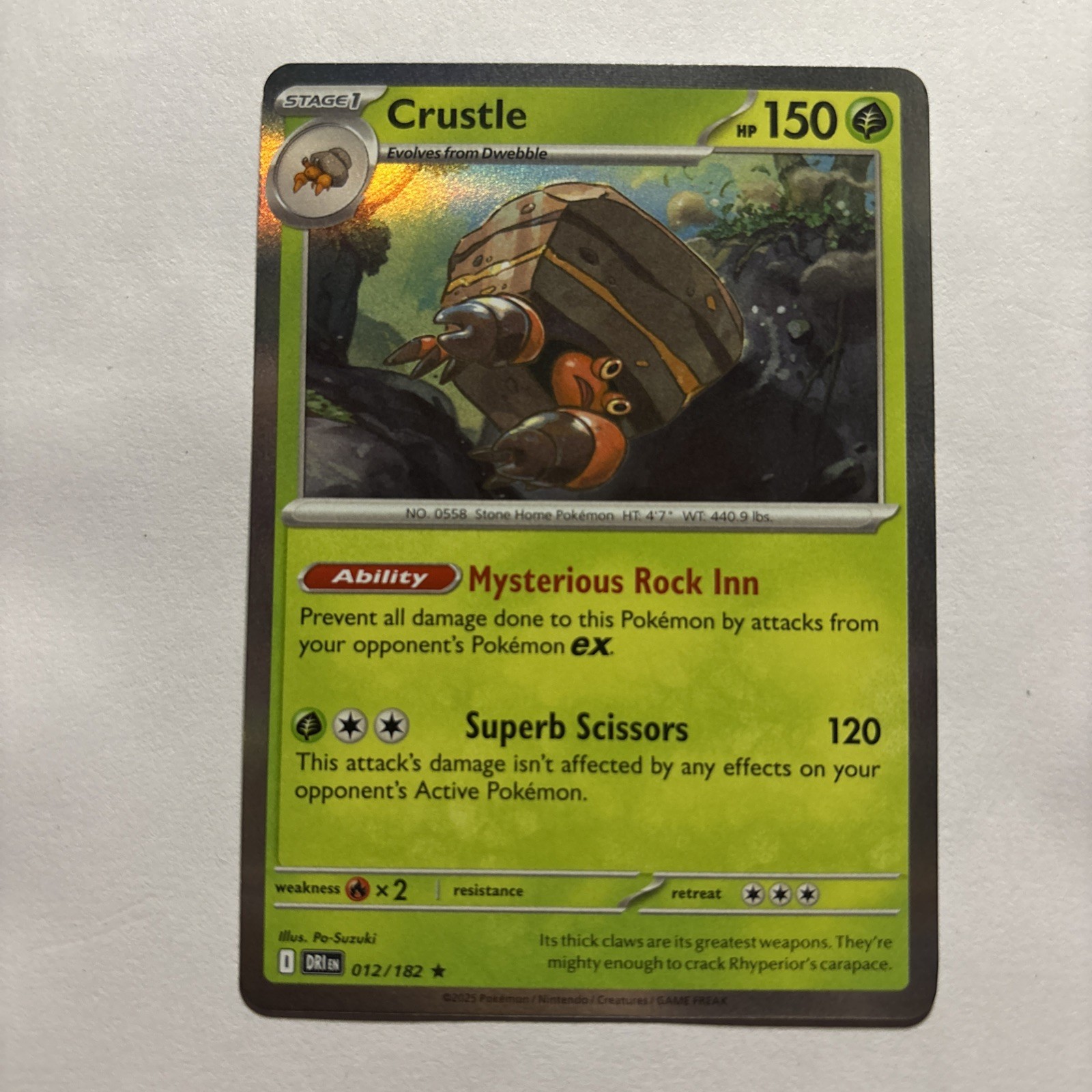 Crustle - 012/182 - Holo Rare - Near Mint