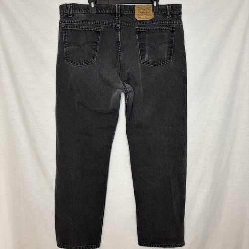 Jeans de mezclilla negros vintage años 90 Levis 505 corte regular talla 42x29 hechos en EE. UU. - Imagen 4 de 15