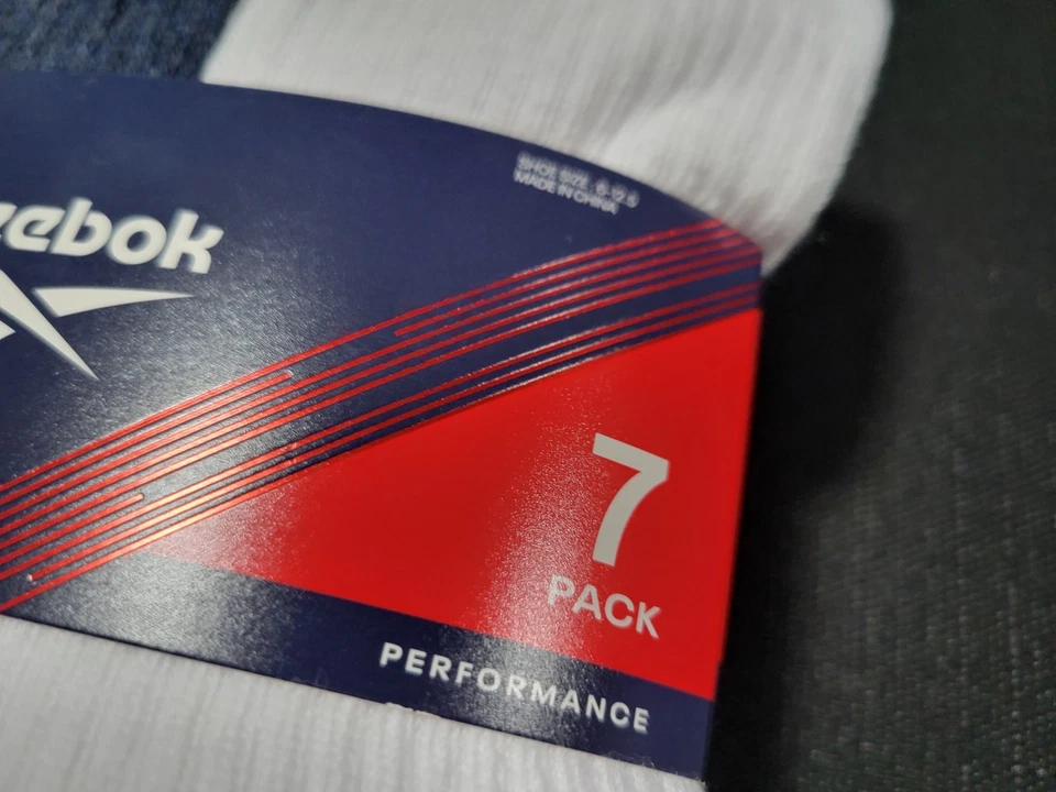 Calcetines de entrenamiento Reebok para hombre Crew- Performance 7 pares control de humedad talla 6-12,5 Foto 4 de 4