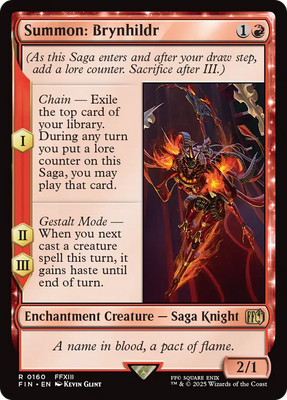 x1 Summon: Brynhildr FIN Final Fantasy MTG 160 M/NM 1x