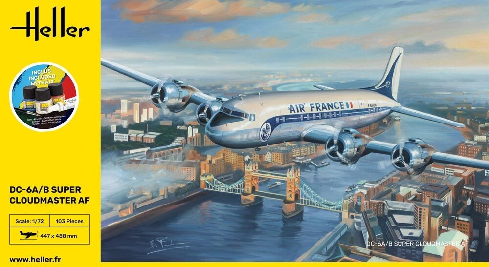 Maquette DC6 Super Cloudmaster AF Heller 56315 haute précision 1/72