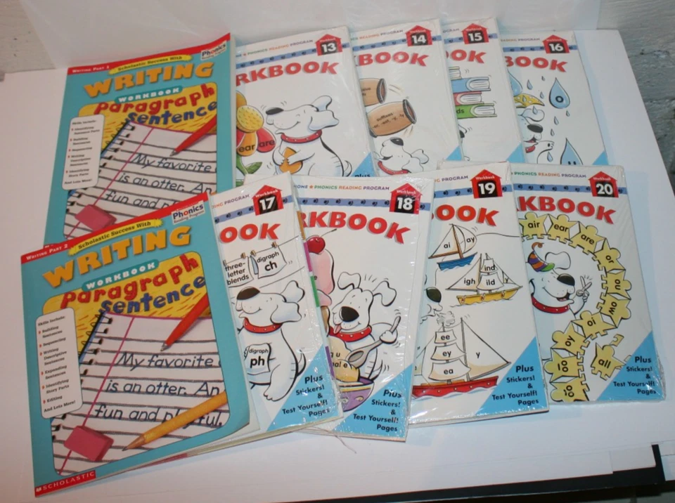 Lot of 2 Box Scholastifc Phonics Reading Program Step 4 & 5 Homeschool Workbooks - Image 2 of 4