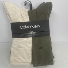 Calvin Klein Men  s Cushion Crew Socks 5 Pair- One Size Colors: Beige Assorted.