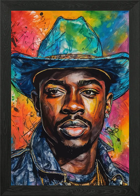 Lil Nas X Aquarell gerahmtes Wandbild Poster Leinwanddruck Bild