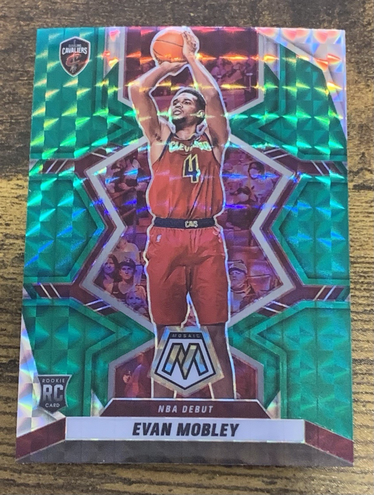Evan Mobley - 2021-22 Mosaic Basketball GREEN MOSAIC PRIZM NBA Debut Rookie #263