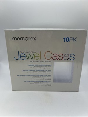Memorex 10 Pack Standard Clear Jewel DVD Or CD Cases New In Box Sealed
