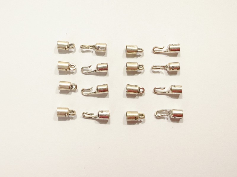 Vintage Sterling Silver Hook & Eye Clasps - Lot of 8 Pairs
