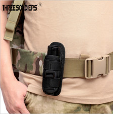 Black Flashlight Holder Case Pouch Clip Holster EDC Belt Torch Bag 360 Rotate