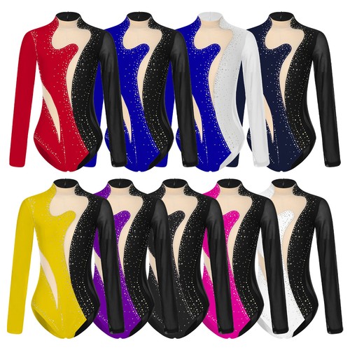 FEESHOW AU Womens Gymnastics Suit Long Sleeve Gymnastics Suit Ballet Jersey - Picture 4 of 109