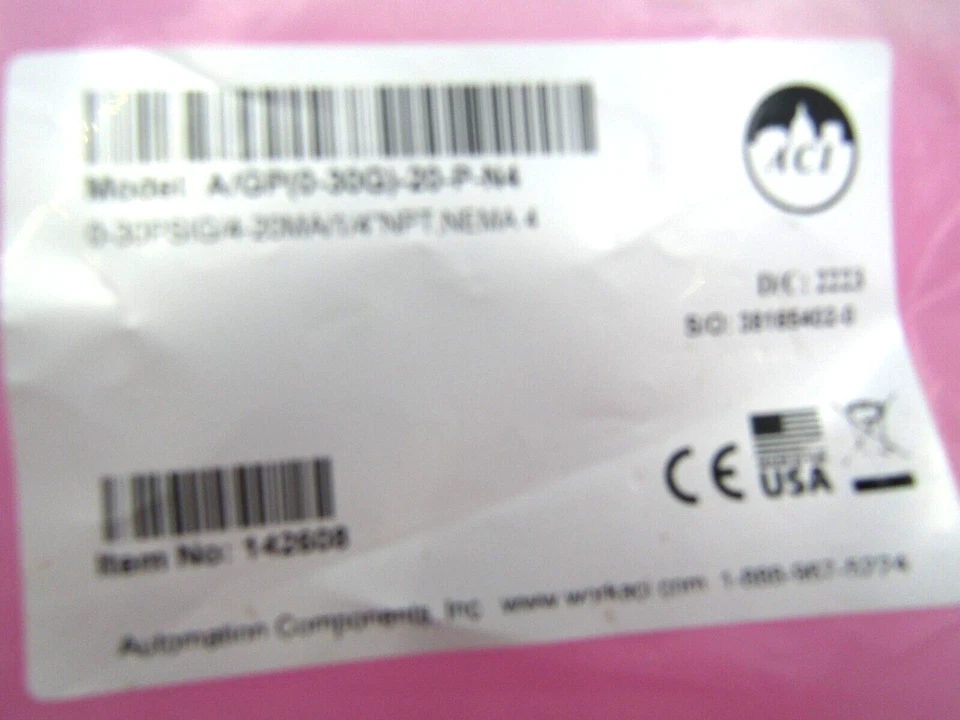 ACI Model A/GP(0-30G)-20-P-N4 Pressure Transmitters - Image 3 of 4