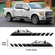 Black Stripes Mountains Graphic Car Side Skirt Door Sticker For Chevy Silverado