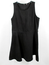 GAP 2014 Midi Jumper Dress Women 14 Washed Black Denim Knee Length Sleeveless