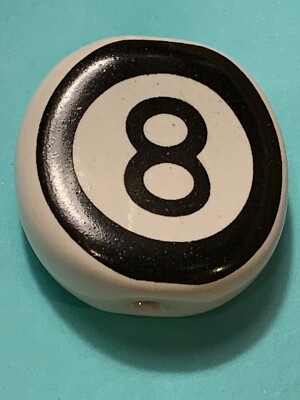 8 EIGHT BALL CERAMIC CIGARETTE HOLDER HEADSHOP SMOKE STONE 1.5 INCH