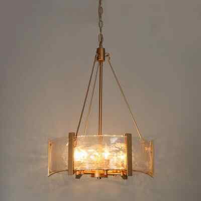 Zevni 19.5 in. 6-Light Farmhouse DIY Pendant Water Glass Dining Room Chandelier