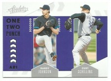 2020 Panini Absolute Baseball One Two Punch Randy Johnson Curt Schilling Card