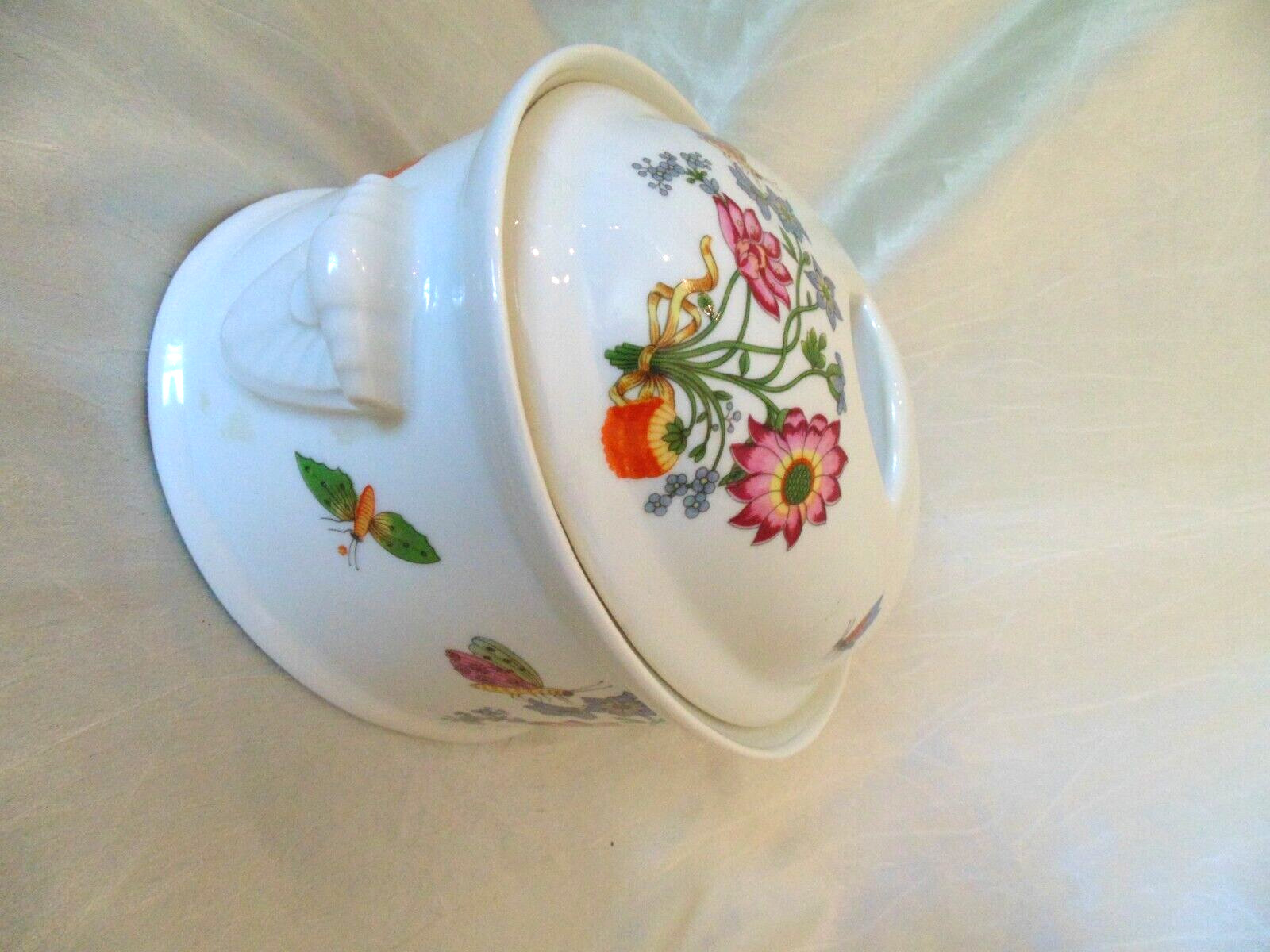 Philippe Deshoulieres Covered Baking Dish Casserole Flowers Butterflies