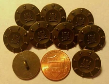 8 Concave Center Bronze Tone Metal Shank Buttons11/16" 17.5mm Eagle 9581