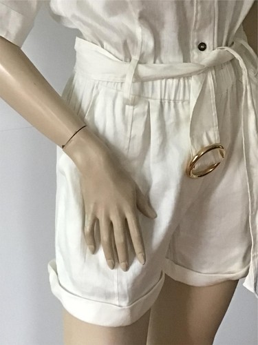 NUOVO TELAIO Arie Maniche Corta Romper, Bianco (Taglia S) - Foto 9 di 12