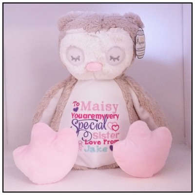 personalised owl teddy