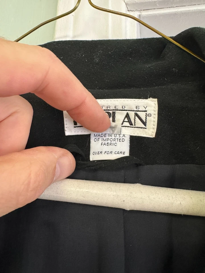 Womens Tailored by Harlan Winter Black Over Coat Ultra Suede Made in USA Sz10 Foto 4 de 4