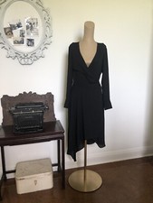 BNWT Halston Wrap Dress Xs/tp Black 