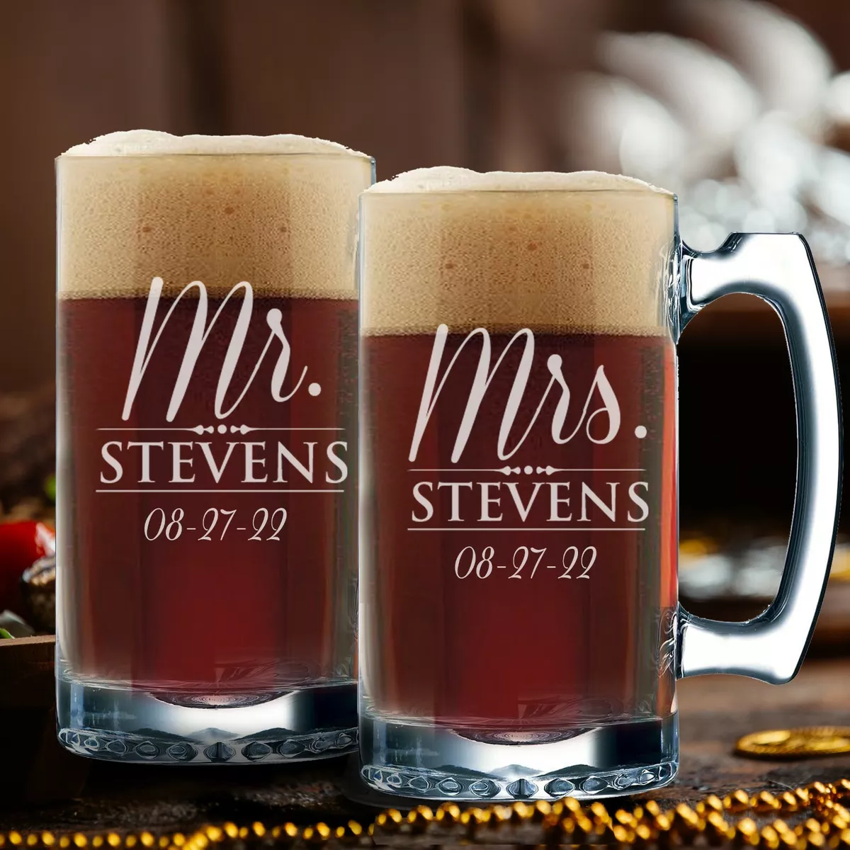  Juego de tazas personalizadas para parejas de Mr & Mrs