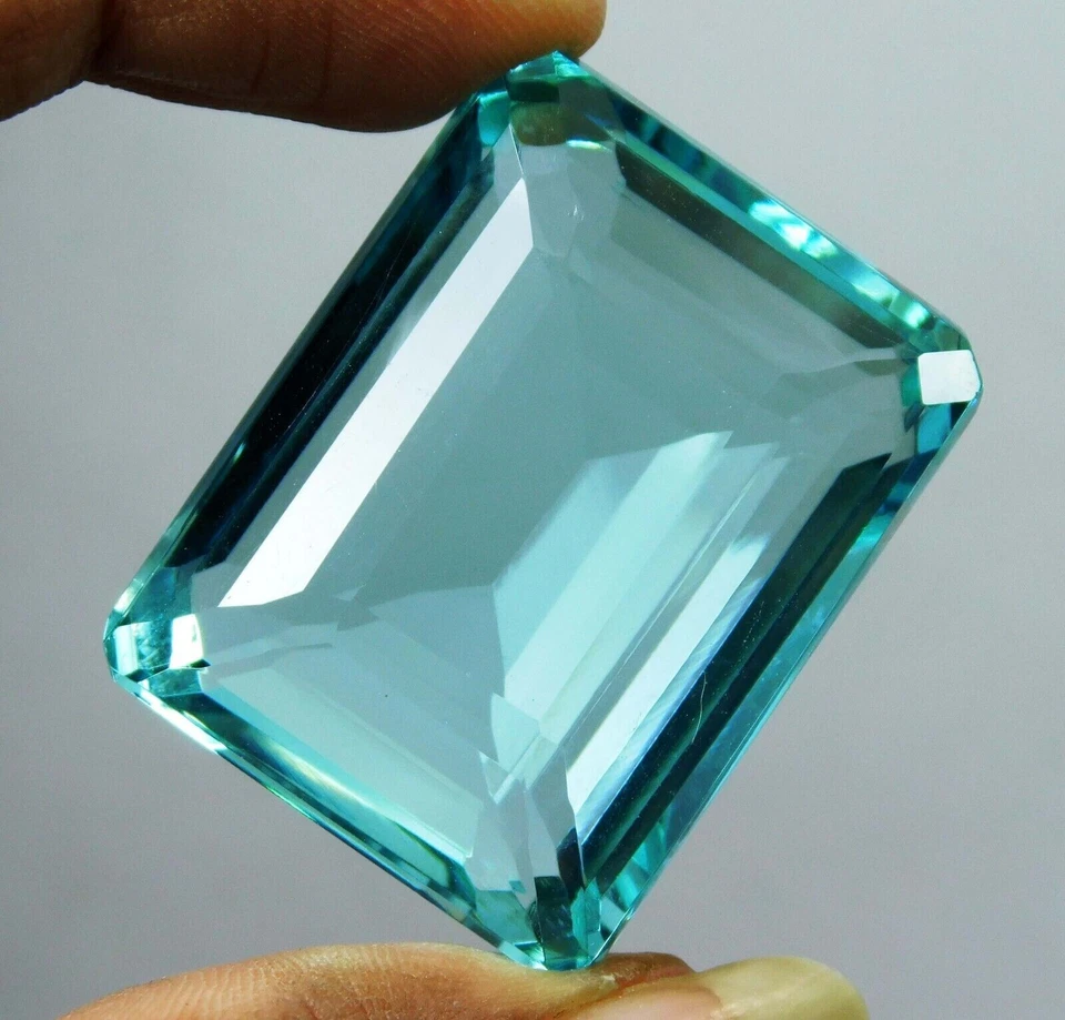 81.30 Ct. Aquamarine Madagascar Ocean Green Emerald Cut Loose Gemstone for Gift - Image 2 of 4