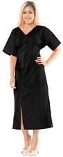 LA LEELA Women's Plus Size Swimsuit Cover Ups Maxi Dress US 10-16W Black B550