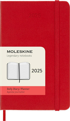 Classic 12 Month 2025 Daily Planner, Hard Cover, Pocket (3.5'' X 5.5''), Scarlet R