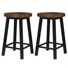 2xBarhocker Hocker Barstühle Küchenstühle Fußstütze Holz Vintage Thekenhocker