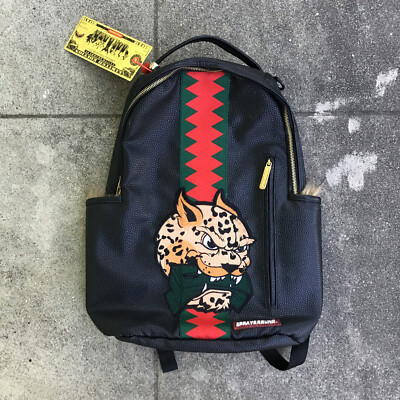 Sprayground LEOPARD FUR MONEY Leather Backpack Cash w/ Limited