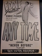 Eddie Fisher Any Time Rare Original Promo Poster Ad Framed!