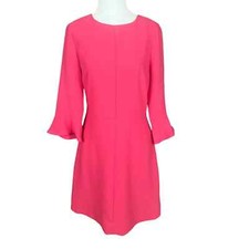 BANANA REPUBLIC 3/4 FLUTTER SLEEVE FIT & FLARE DRESS PINK NWT WOMEN'S 2
