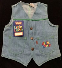 Rare Vintage 80s Little Levi  s Denim Western Vest Toddler Size 6 Juv NWT NOS