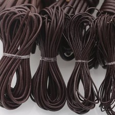 Coffee Round Cow Real Leather Cord Lace Rope Weave String Hand knitted 1-6mm