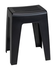 WENKO Badezimmer Hocker Kumba Schwarz stabiler Kunststoff modernes Design 120 kg