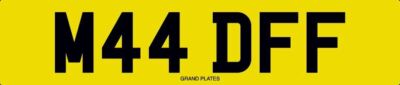 MAD FF DFF INITIALS PRIVATE NUMBER PLATE M44 DFF CAR REGISTRATION F TYPE JAG REG