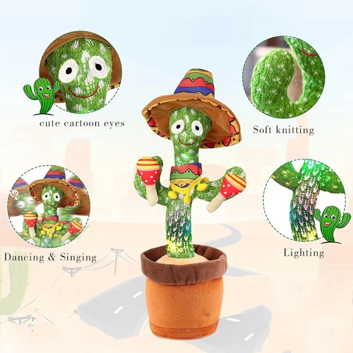 Sprechender Tanzender Kaktus Elektronischer Shake Elektronischer Plüschtier DE - Bild 2 von 12