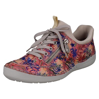 Ladies Rieker Ready2Go Slip On Synthetic Jungle Print Trainers 52567