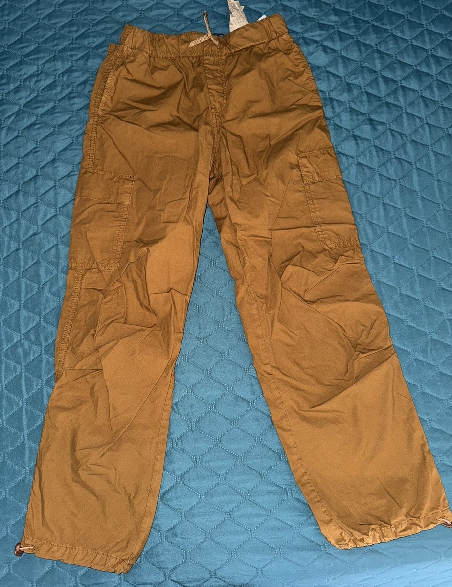 Zara Kids Drawstring Cargo Parachute Pants Burnt Orange Size 11-12