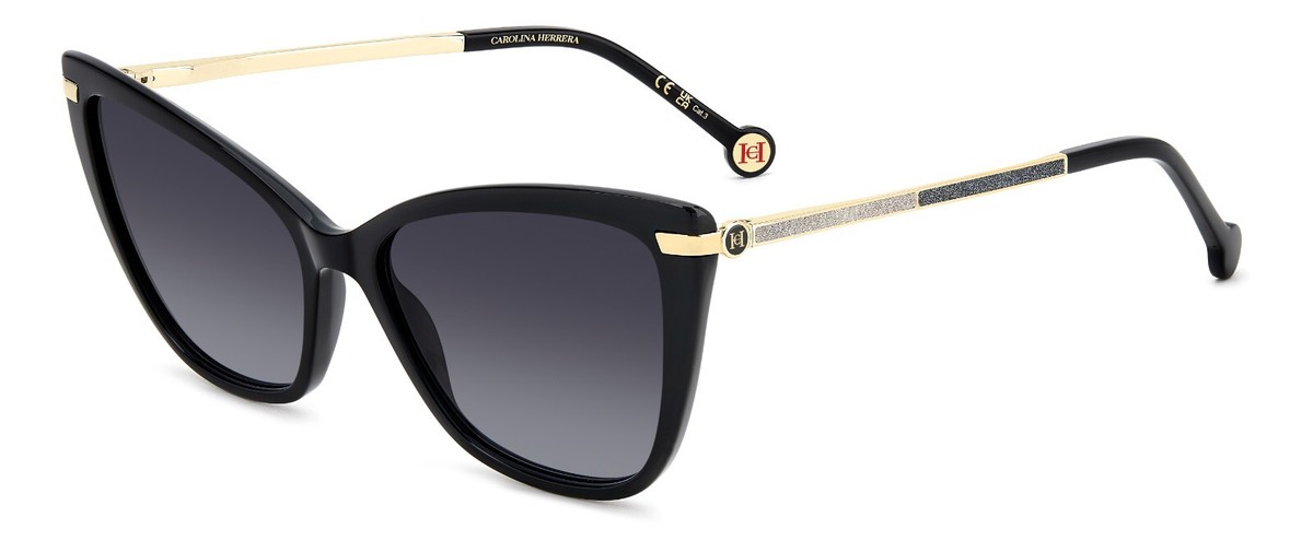 Sunglasses CAROLINA HERRERA HER 0262/S 807 (9O) BLACK/DARK  display picture 1