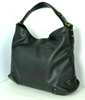 COLE HAAN BLACK GENUINE LEATHER LARGE HOBO