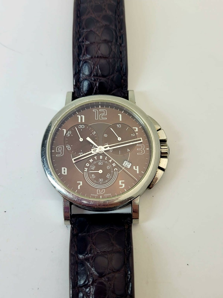 mont.blanc様♡専用 Mont Blanc Men's Summit XL Brown Dial Brown Leather Strap Watch