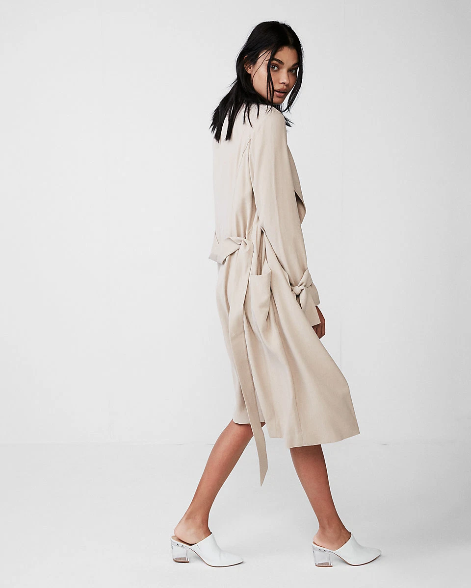 Express soft drape trench best sale coat