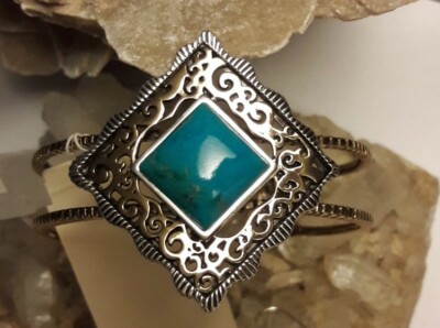 Studio Barse Sterling Silver Bronze Turquoise Cuff Bracelet size Average 