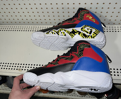 FILA MB Mens Basketball Shoes Size 10.5 Black Blue Red Neon  display picture 2