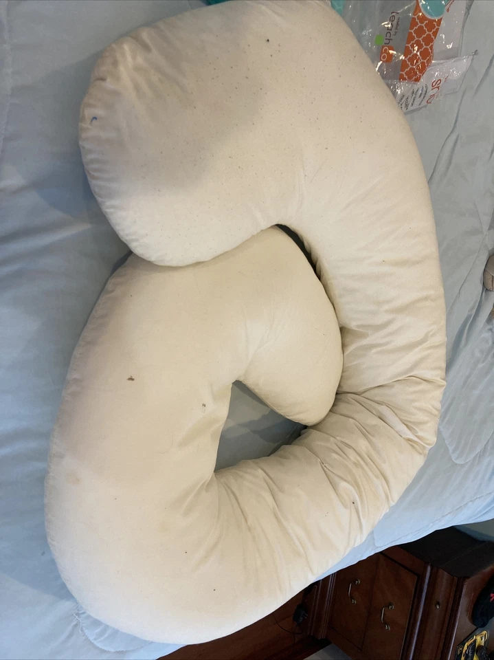 Leachco Full Size Snoogle Total Body Pillow White Pregnancy Baby Clean - Image 4 of 4